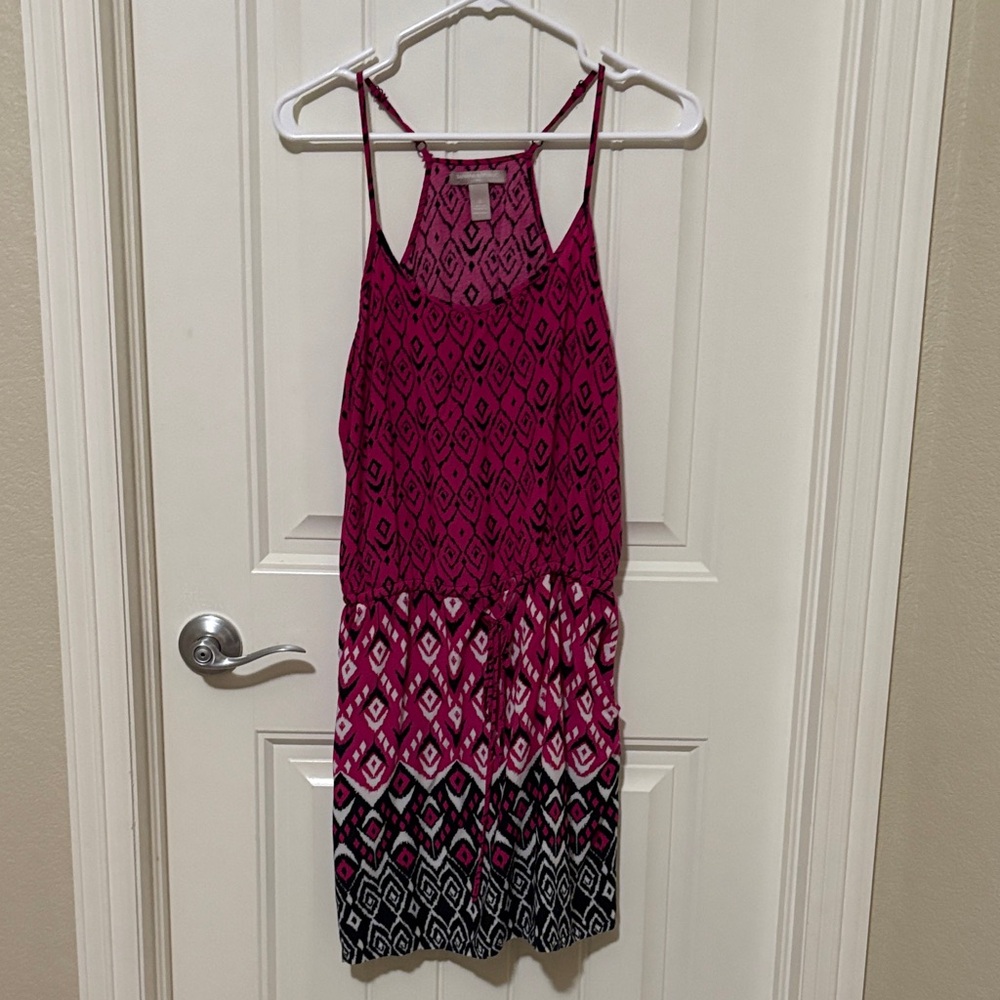 Banana Republic Pink and Black Patterned Dress
